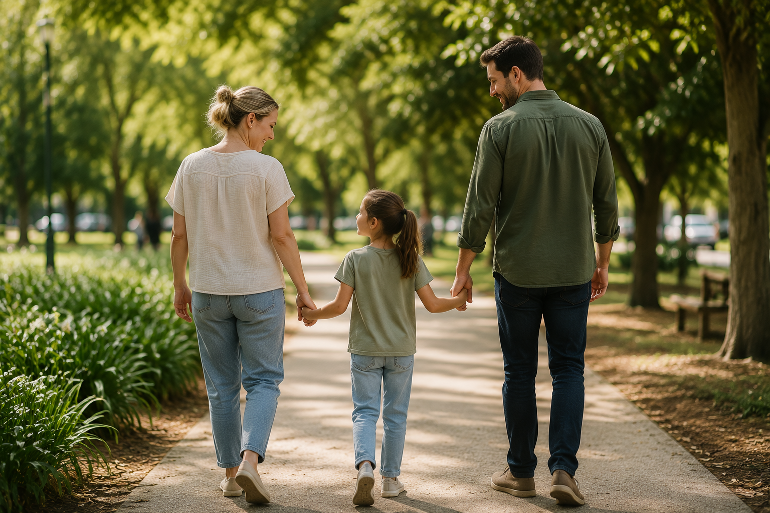 Family walking together