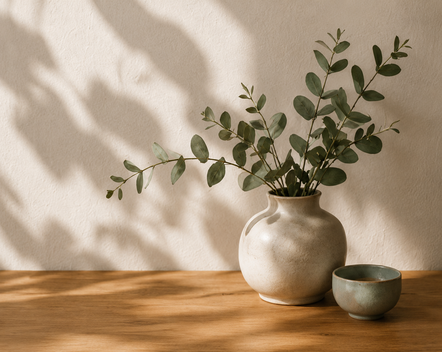 Calm interior with greenery